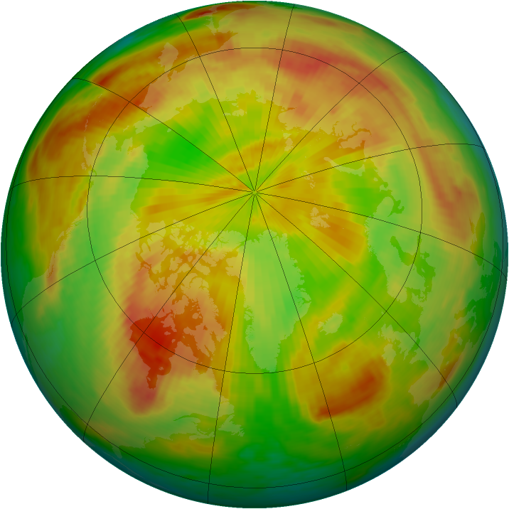 Arctic ozone map for 13 May 1988